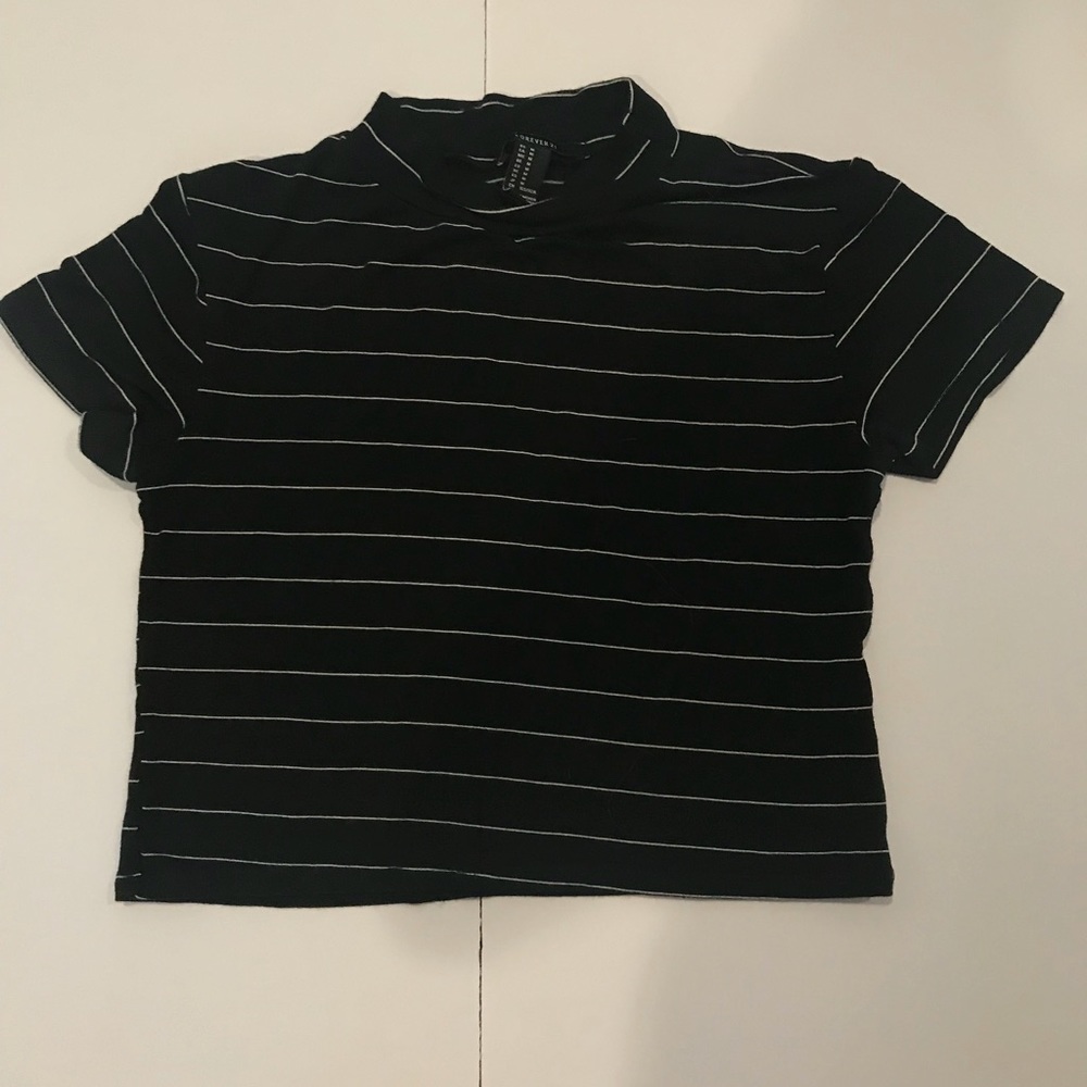 Striped Black and White Crop Top